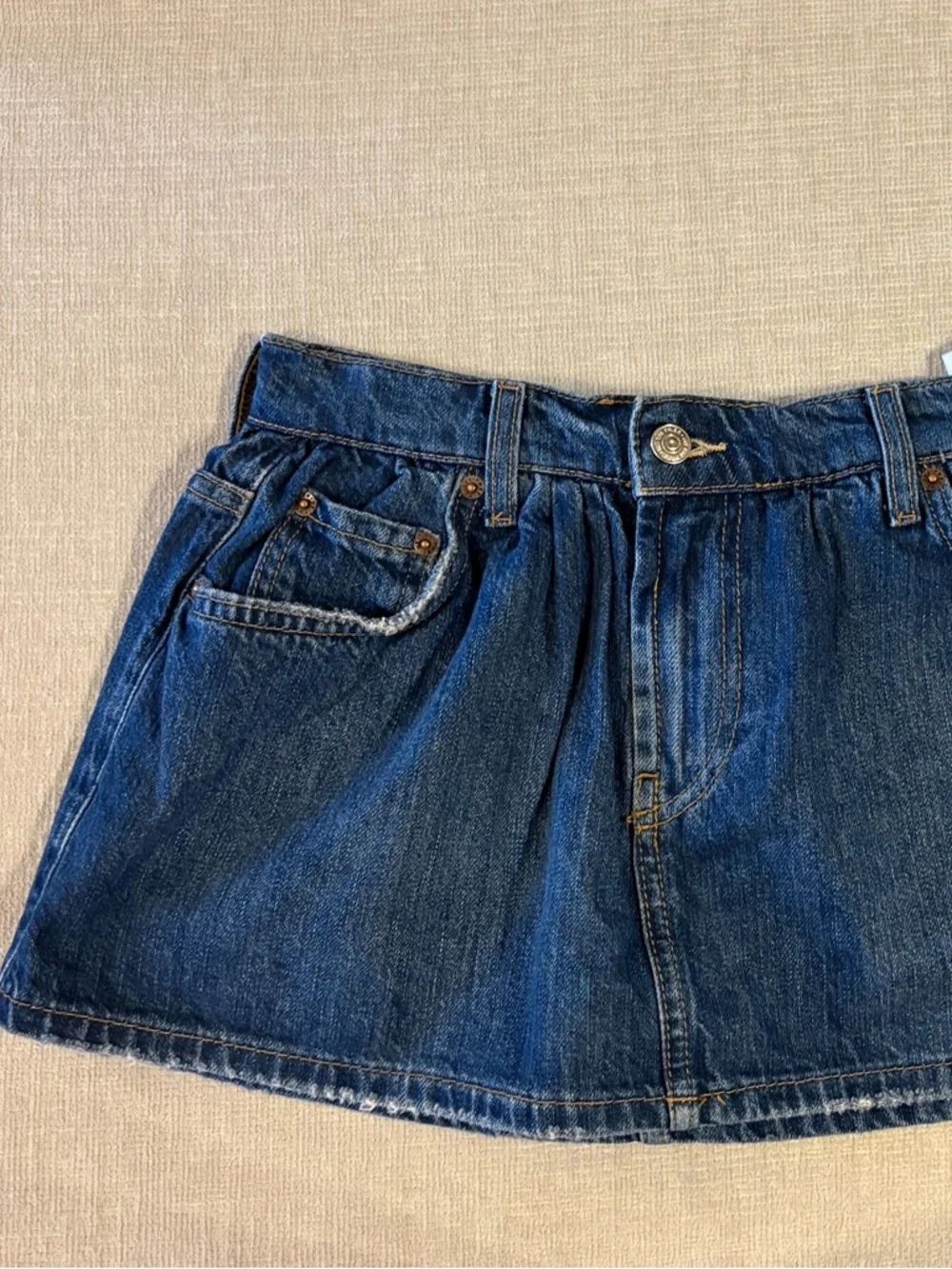 Free People Demi Denim Skort We The Free Mood Ring Blue Mini Skirt Cotton 24 NEW